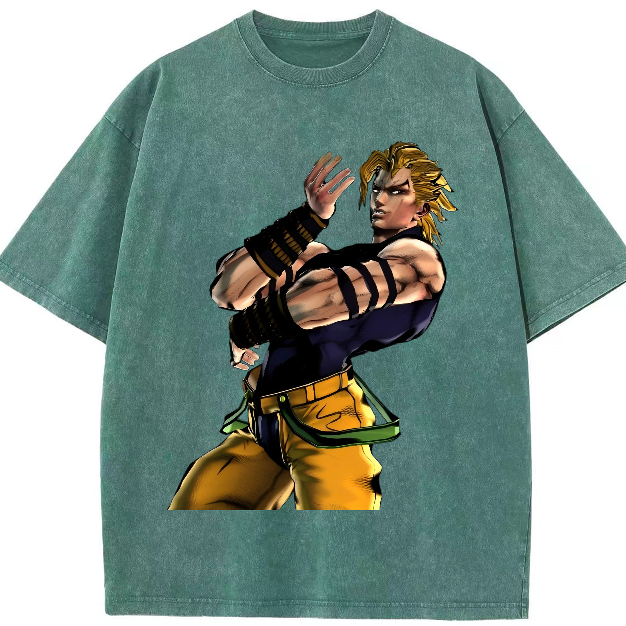 （画像用） ジョジョの奇妙な冒険 ディオ?ブランドー JoJo's Bizarre Adventure Dio Brando 綿100% ヴィンテージ風 半袖Tシャツ（フロントプリント）